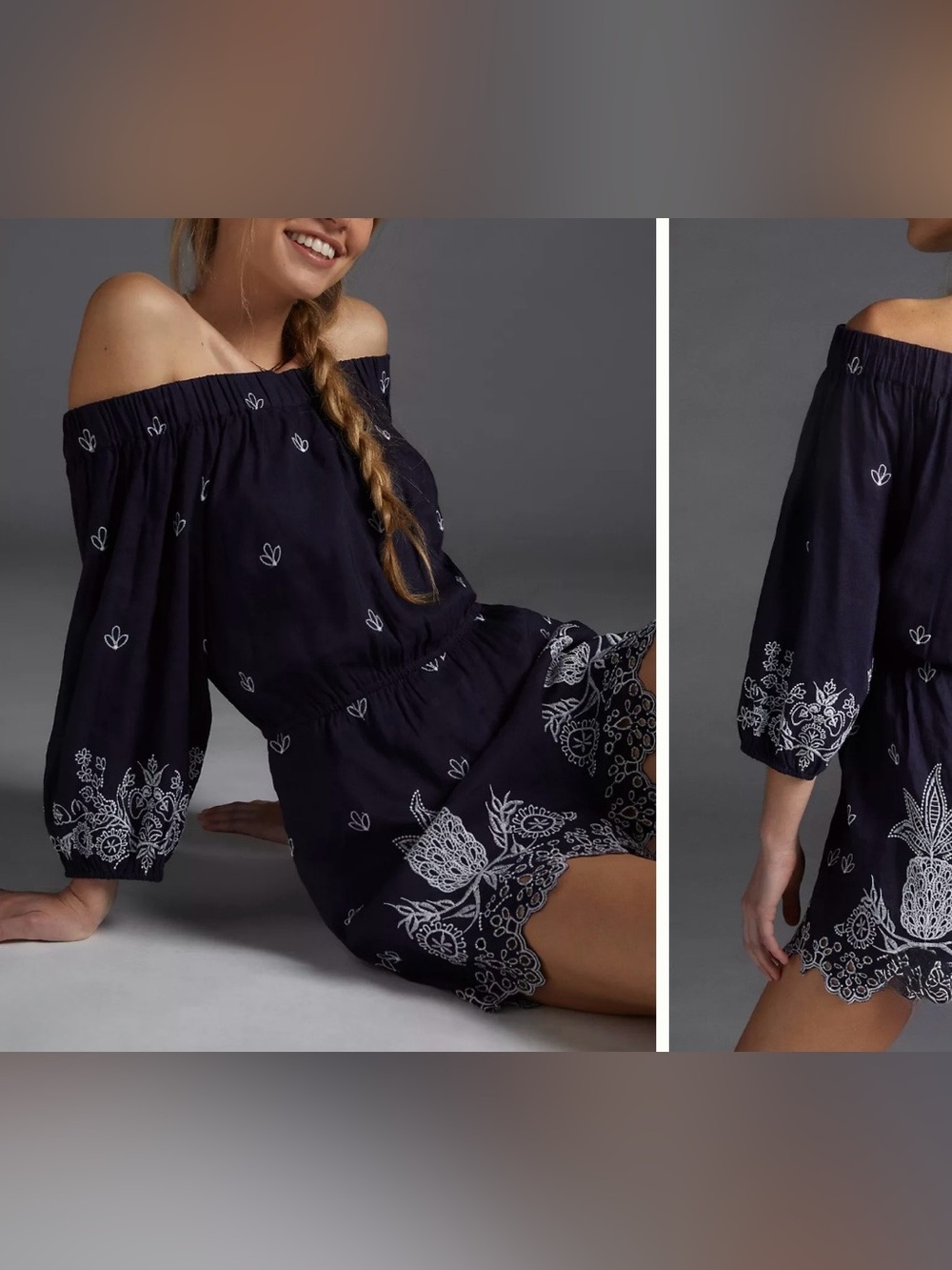 Farm Rio/Anthropologie Jackie Embroidered Romper - Size M